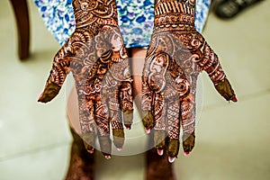 Henna Mehendi on a brides hand