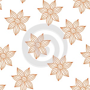 Henna Mehendy Tattoo Seamless Pattern on a white background photo
