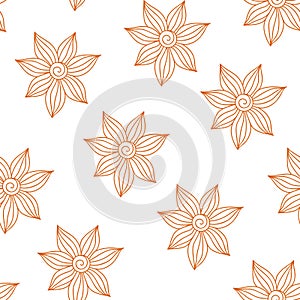 Henna Mehendy Tattoo Seamless Pattern on a white background
