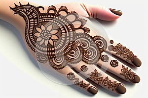 Henna mehndi design on the hand