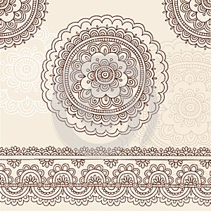 Henna Mehndi Mandala Doodle Vector Design Elements