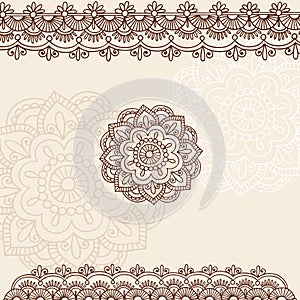 Henna Mehndi Paisley Doodle Vector Design