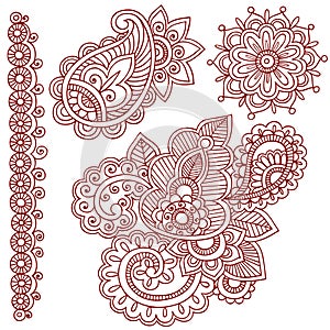 Henna Mehndi Paisley Doodles