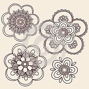 Henna Mehndi Paisley Flower Doodle Design