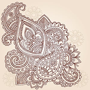 Henna Mehndi Paisley Tattoo Doodle Design