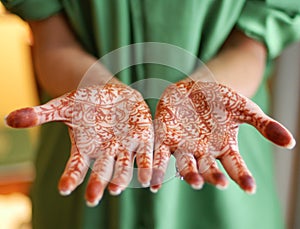 Henna painted hands photo