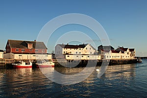 Hennigsvaer's Canal grande with boats