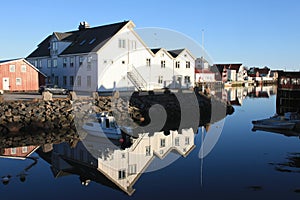 Hennigsvaer's dock's houses mirroring II