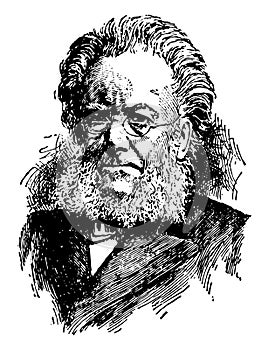 Henrik Ibsen, vintage illustration
