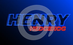HENRY hedgehog name neon effect.