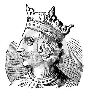 Henry I of England, vintage illustration