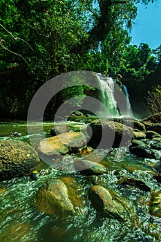 Heo Suwat Waterfall in Khao Yai National Park in Thailand photo