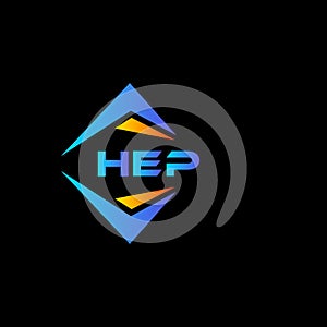 HEP abstract technology logo design on Black background. HEP creative initials letter logo concept photo