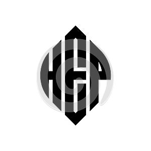 HEP circle letter logo design with circle and ellipse shape. HEP ellipse letters with typographic style. The three initials form a photo