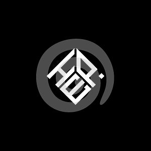 HEP letter logo design on black background. HEP creative initials letter logo concept. HEP letter design photo