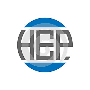 HEP letter logo design on white background. HEP creative initials circle logo concept. HEP letter design photo