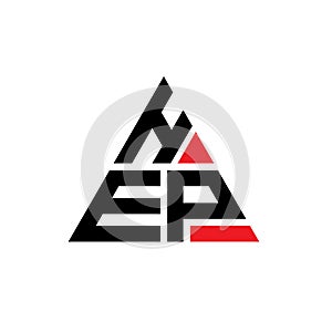 HEP triangle letter logo design with triangle shape. HEP triangle logo design monogram. HEP triangle vector logo template with red photo