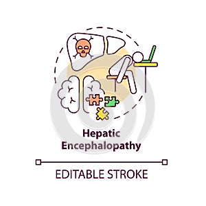 Hepatic encephalopathy concept icon