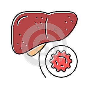 hepatitis B color icon vector illustration photo