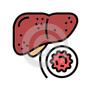 hepatitis B color icon vector illustration photo