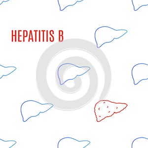 Hepatitis B liver icon patterned medical poster