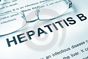 Hepatitis B written on a page.