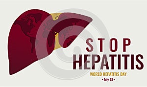 Hepatitis Day card.vector illustration