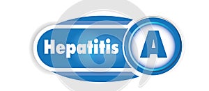 Hepatitis A isolated concept. Blue curves background