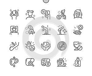 Hepatitis Well-crafted Pixel Perfect Vector Thin Line Icons 30 2x Grid for Web Graphics and Apps