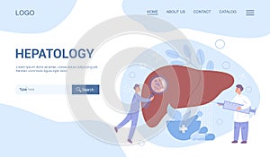 Hepatology and gastroenterology web banner or landing page.
