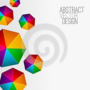 Heptagon abstract colorful background