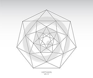 Heptagon geometric icon photo