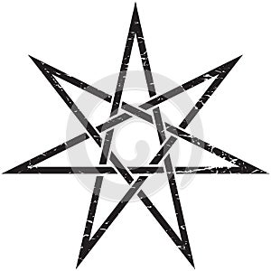 Heptagram or Elven Fairy unicurrsal Star vector isolated illustration.