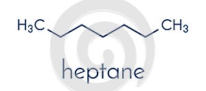 Heptane n-heptane alkane molecule. Skeletal formula. photo