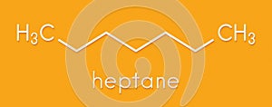 Heptane n-heptane alkane molecule. Skeletal formula. photo