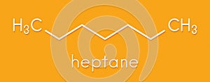 Heptane n-heptane alkane molecule. Skeletal formula.