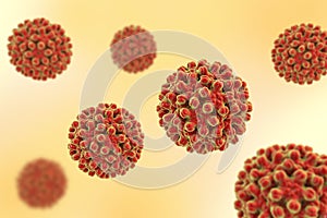 Heptitis B viruses on colorful background