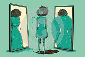 Her body dysmorphia caused her to constantly see flaws in her appearance that didn't exist. AI generation