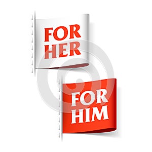 For her and for him labels photo
