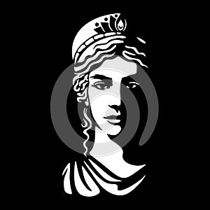 Greek goddess hera illustration black backgorund photo