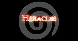 Heracles written with fire. Loop