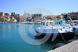 Heraklion port and venetian harbour in island of Crete, Greece