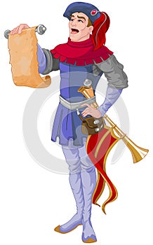 Herald Reading a Scroll