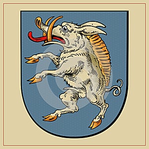 Heraldic beast on shield