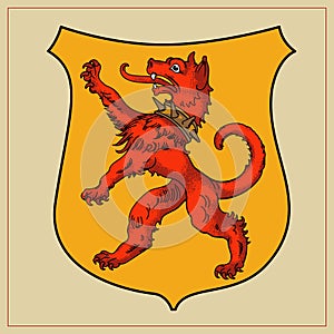 Heraldic beast on shield