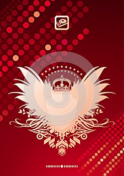 Heraldic coat of arms on glittering background