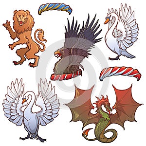 Heraldic crests set