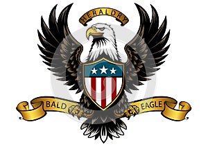 Heraldic Drawing of a Bald Eagle