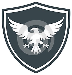 Heraldic Eagle Emblem Shield Logo Design