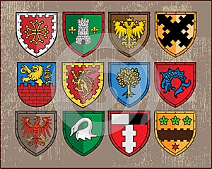 Heraldic elements - shields 1